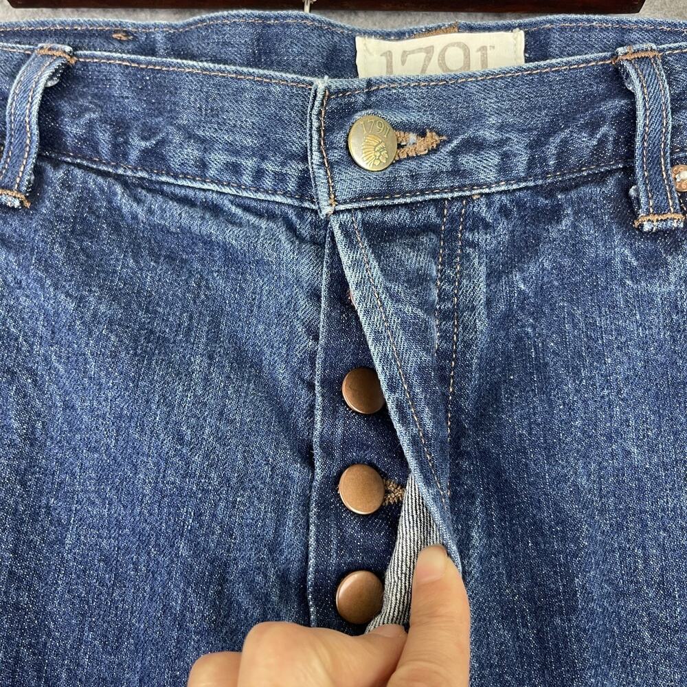 1791 Supply Co Selvedge Jeans Mens 38x29 Classic Leg Dark Wash Button Fly USA* - Picture 4 of 16